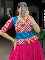 Rani Pink Pure Cotton Navratri Lehenga Choli